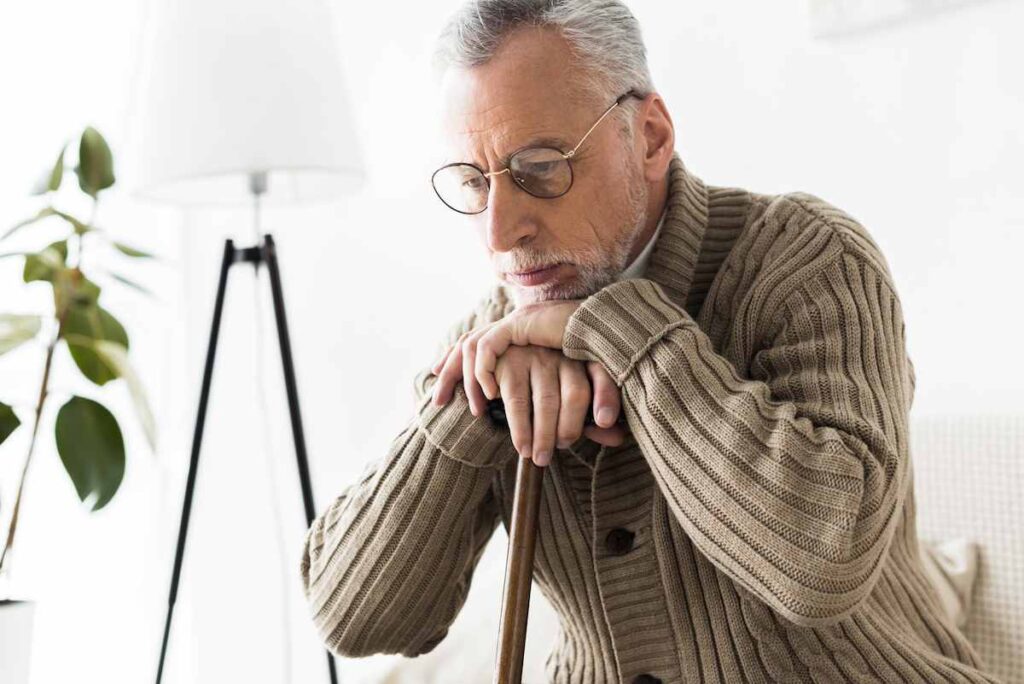 An old man thinking about life and God.